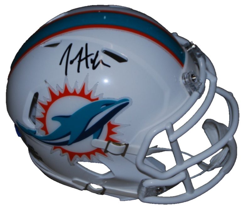 JEFF HAFLEY signed (MIAMI DOLPHINS) mini football helmet BECKETT BAS BW07857