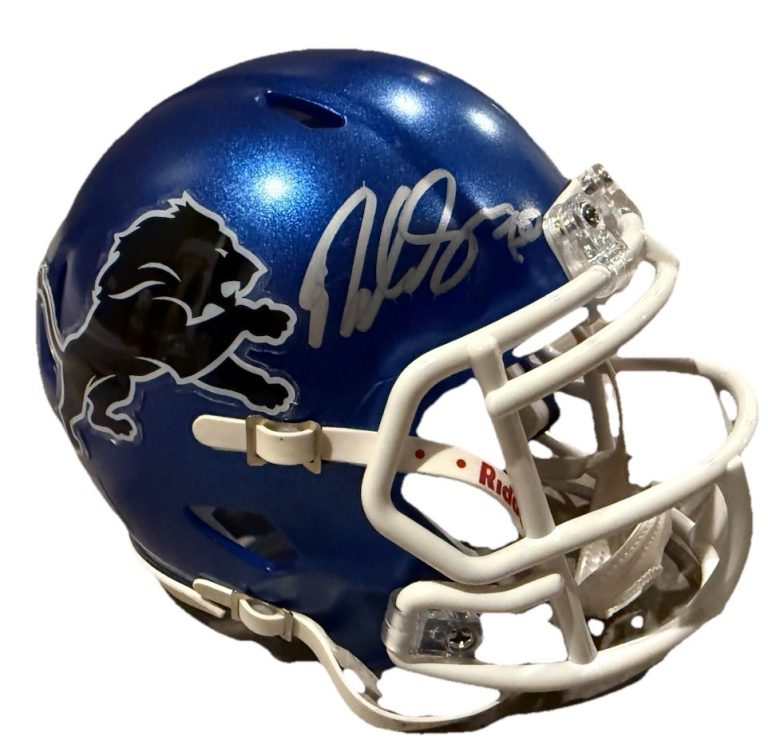 DAN SKIPPER signed (DETROIT LIONS) Mini football helmet BECKETT BAS BW61158