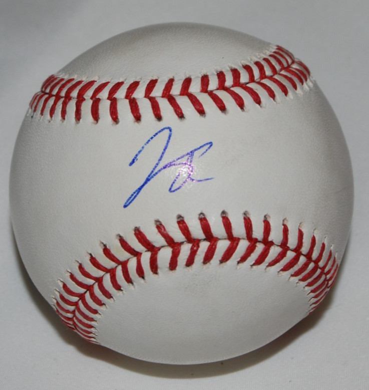 JUSTIN STEELE signed (CHICAGO CUBS) OML Major League baseball BECKETT BW54297