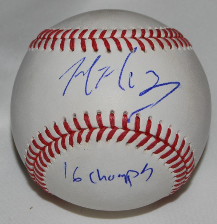 MIKE MONTGOMERY signed (CHICAGO CUBS) OML Major League baseball BECKETT BW61559
