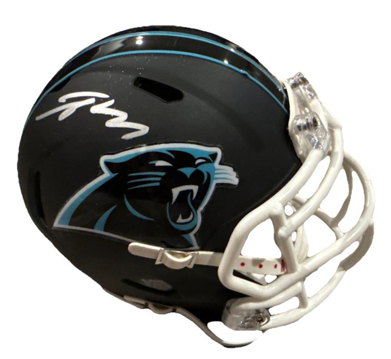 TETAIROA MCMILLAN signed (CAROLINA PANTHERS mini football helmet BECKETT BS38103