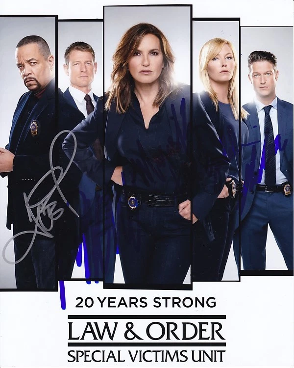 LAW & ORDER SVU signed CAST 8x10 photo MARISKA HARGITAY ICE T KELLI PETER PHILIP