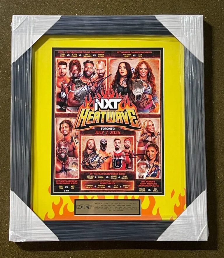 2024 WWE NXT Heatwave Multi Signed Framed Event Card 11x14 Photo JSA COA