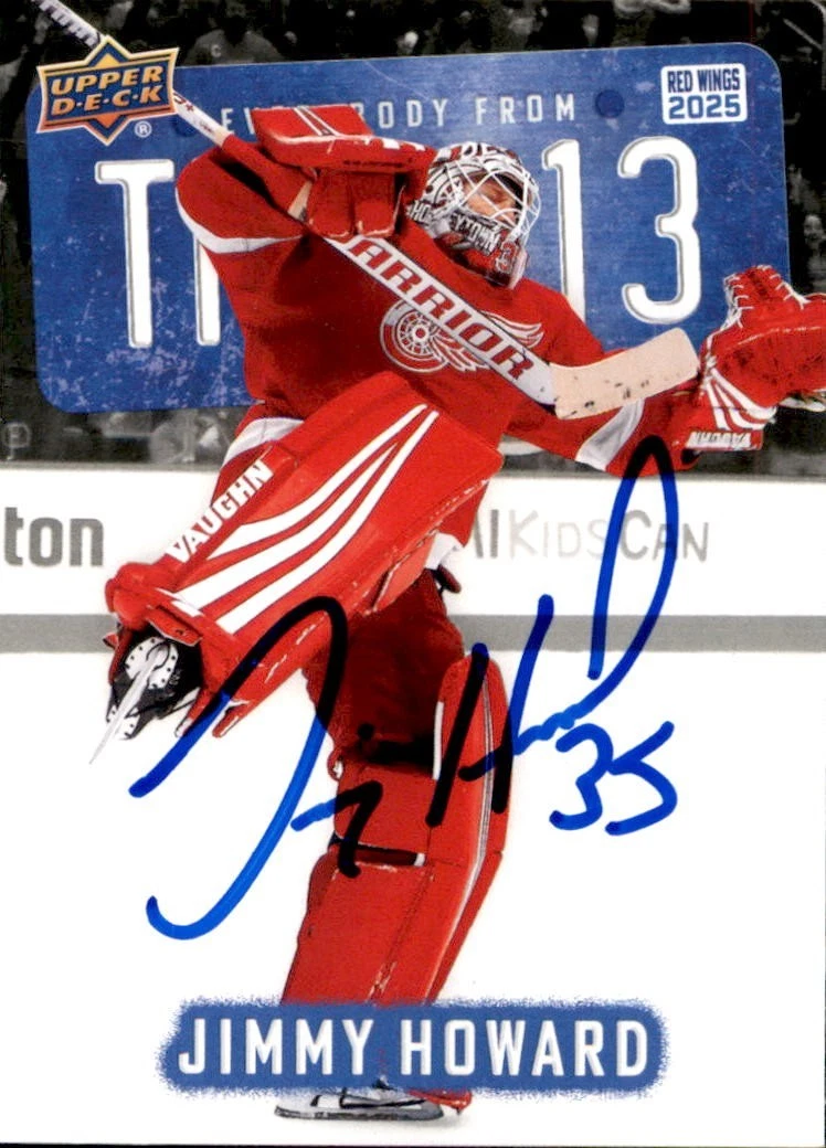 Jimmy Howard Signed 2025/26 Detroit Red Wings Centennial 313 Insert Card #6
