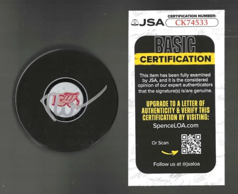 Todd McLellan Signed Detroit Red Wings Centennial 100th Puck JSA COA