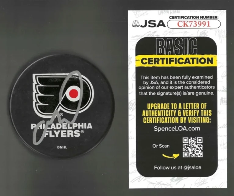 Matvei Michkov Signed Philadelphia Flyers Souvenir Puck JSA COA