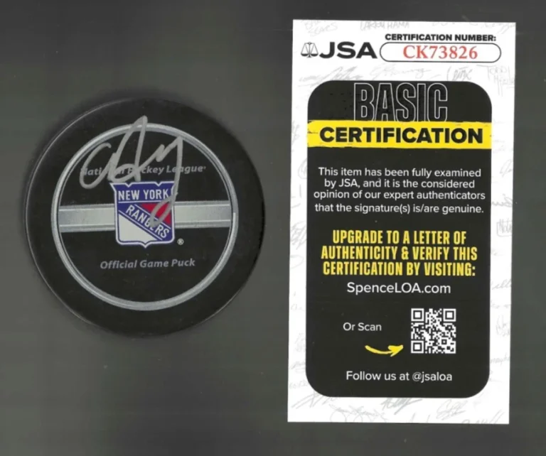 Chris Drury Signed New York Rangers 2008 Playoffs Official Game Puck JSA COA