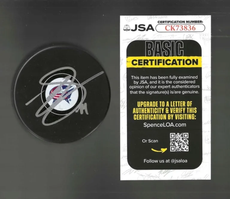 Erik Gudbranson Signed Columbus Blue Jackets Puck JSA COA
