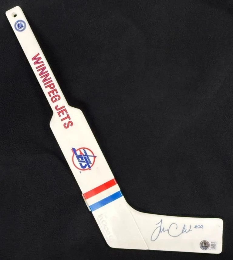 Tim Cheveldae Signed Winnipeg Jets Plastic Mini Goalie Stick Beckett COA