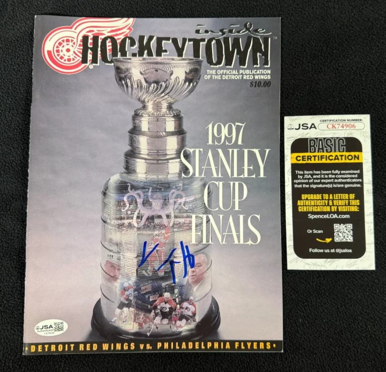 Vladimir Konstantinov Signed Detroit Red Wings Inside Hockeytown Magazine JSA