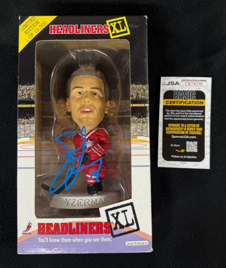 Steve Yzerman Signed Detroit Red Wings Team Canada Headliners XL Figure JSA COA