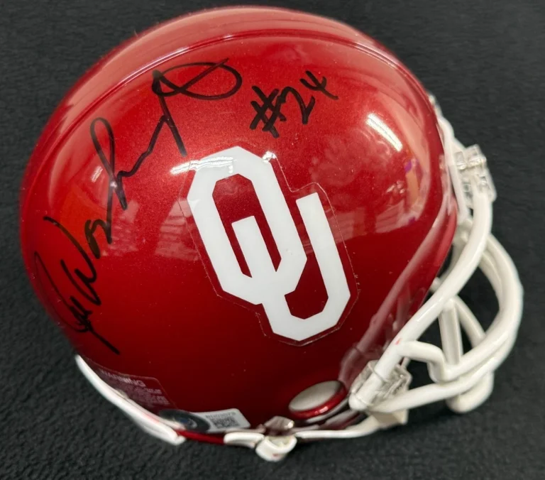 Joe Washington Signed Oklahoma Sooners Mini Helmet Beckett COA
