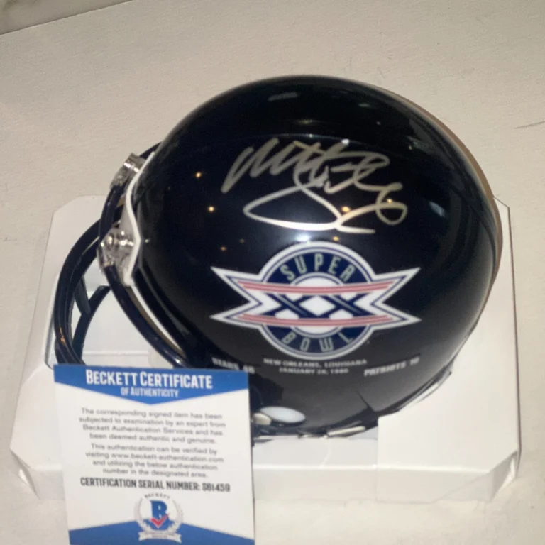 MATT SUHEY Signed BEARS SUPER BOWL CHAMPS Mini-helmet w/ Beckett Authenticated