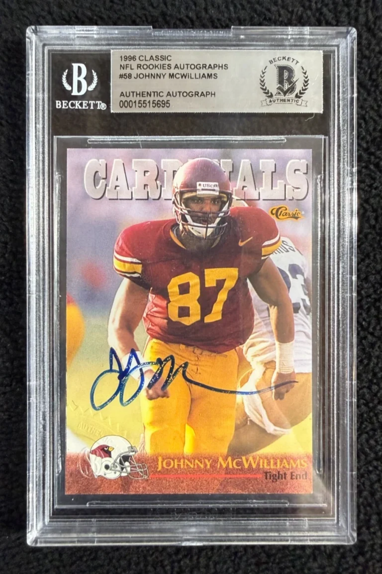 Johnny McWilliams Signed 1996 Classic NFL Rookies Card #58 BAS Certified