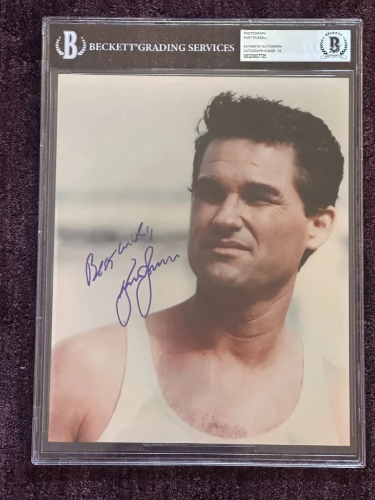 KURT RUSSELL Signed 8 X 10 PHOTO Beckett (BAS) Encapsulated AUTO 10