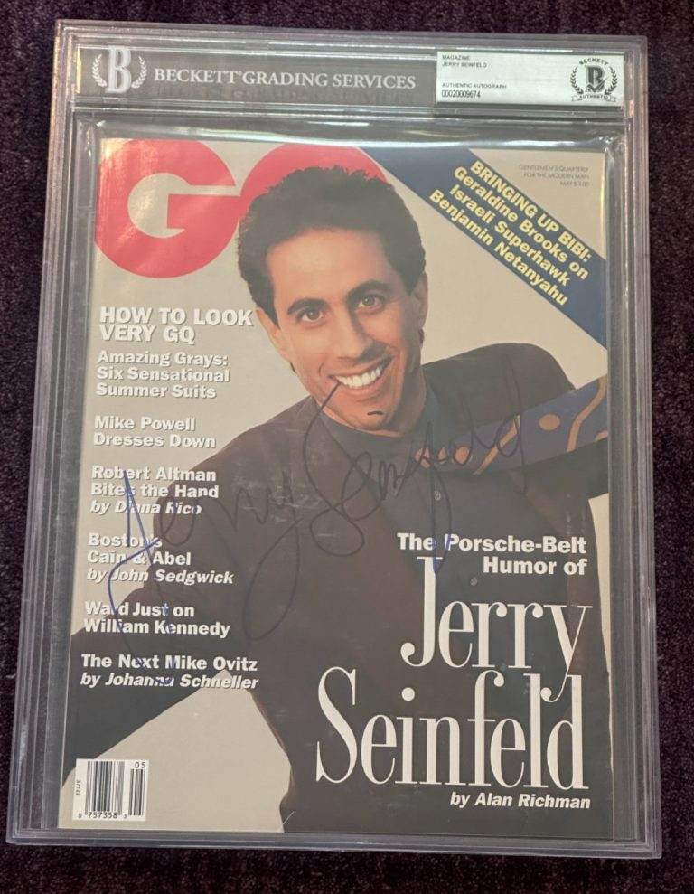 JERRY SEINFELD Signed May 1992 GQ Magazine BAS Beckett & Encapsulated NO Label