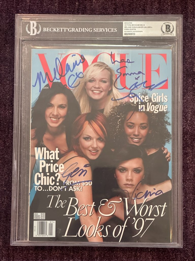 SPICE GIRLS Signed June 1992 VOGUE Magazine Beckett & Encapsulated NO Label