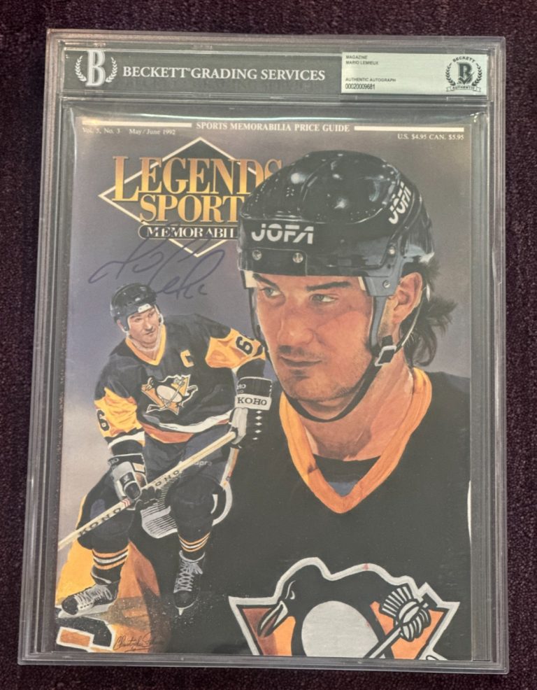 MARIO LEMIEUX Signed LEGENDS Magazine Beckett BAS & Encapsulated NO Label