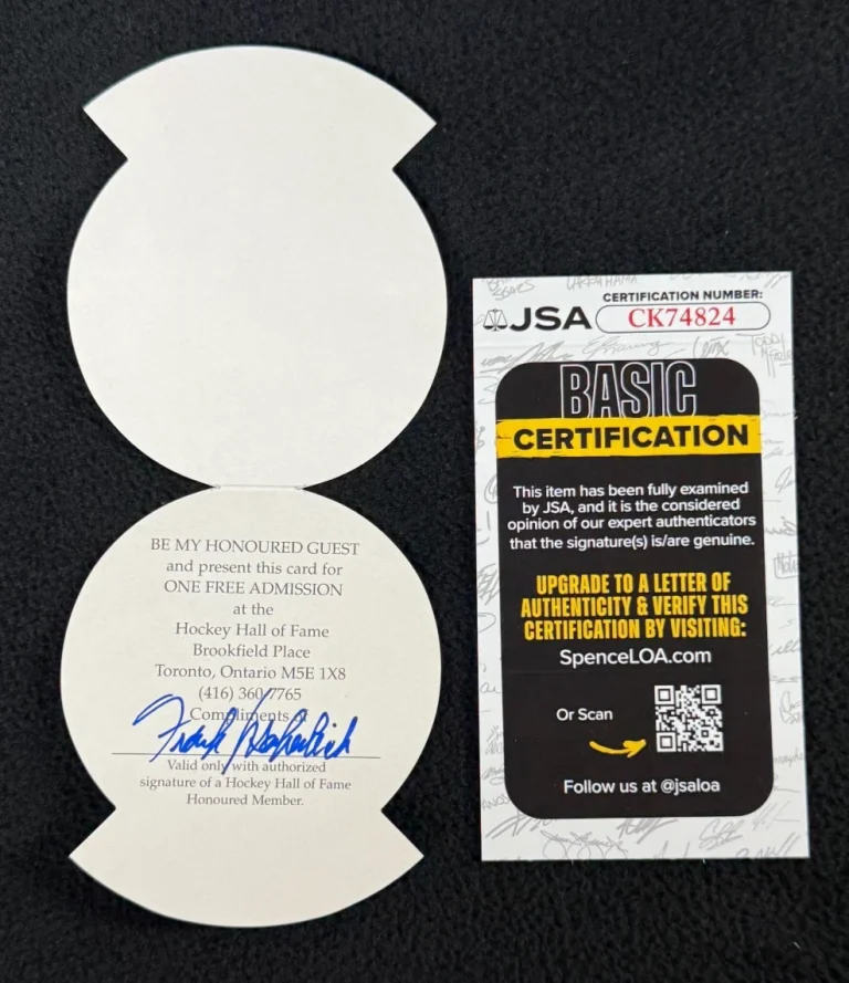 Frank Mahovlich Signed Hockey Hall Of Fame HOF Pass Toronto Maple Leafs JSA COA