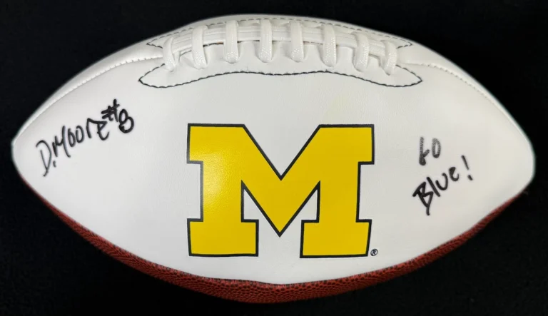 Derrick Moore Signed Inscribed Michigan Wolverines Football JSA Witness COA