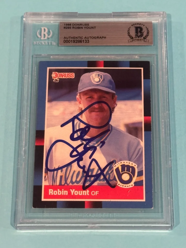 ROBIN YOUNT Signed 1988 DONRUSS Card #295 Beckett Authenticated (BAS)
