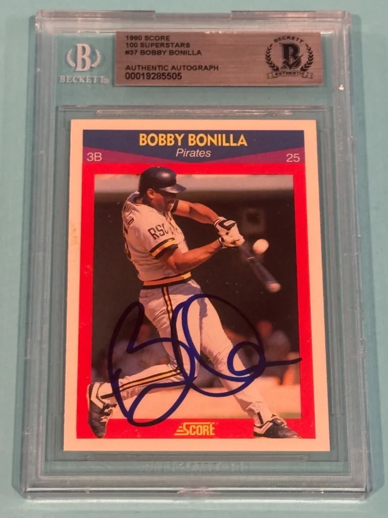 BOBBY BONILLA Signed 1990 SCORE 100 SUPERSTARS Card #37 Beckett (BAS)