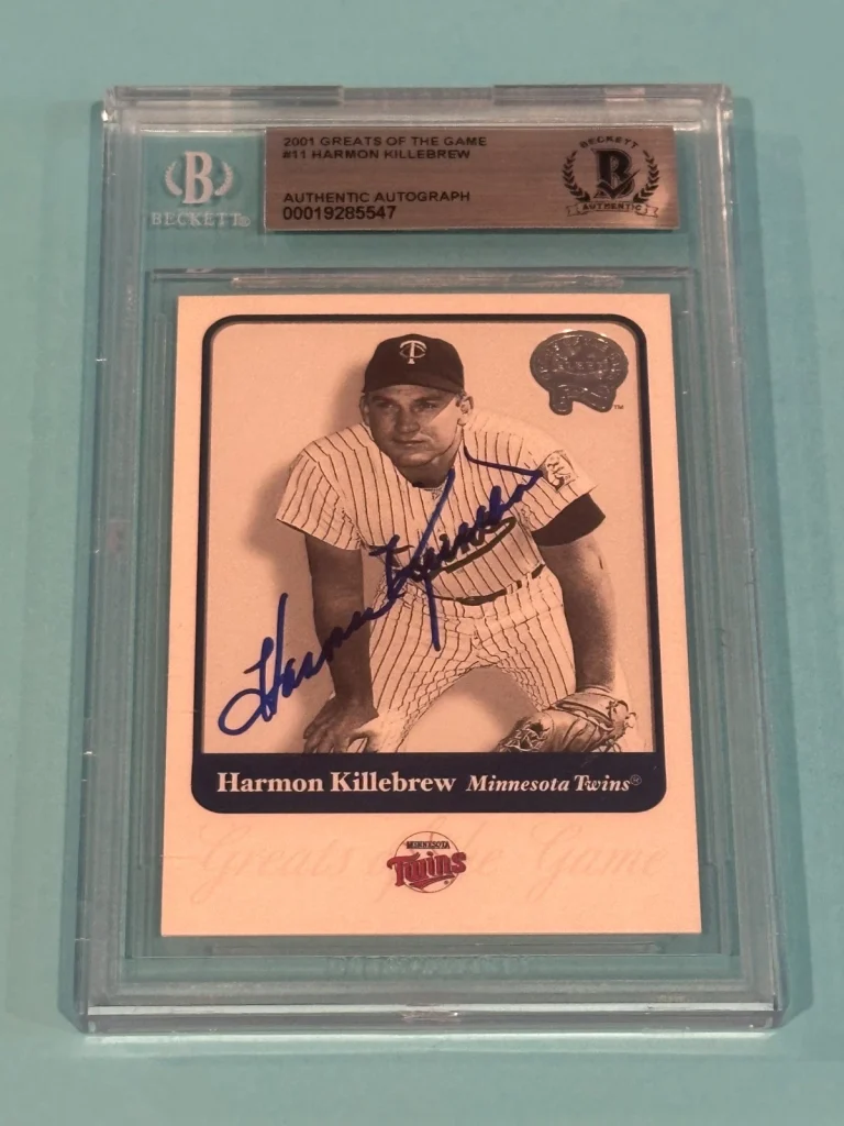 HARMON KILLEBREW Signed 2001 GREATS OF THE GAME Card #11 Beckett (BAS)