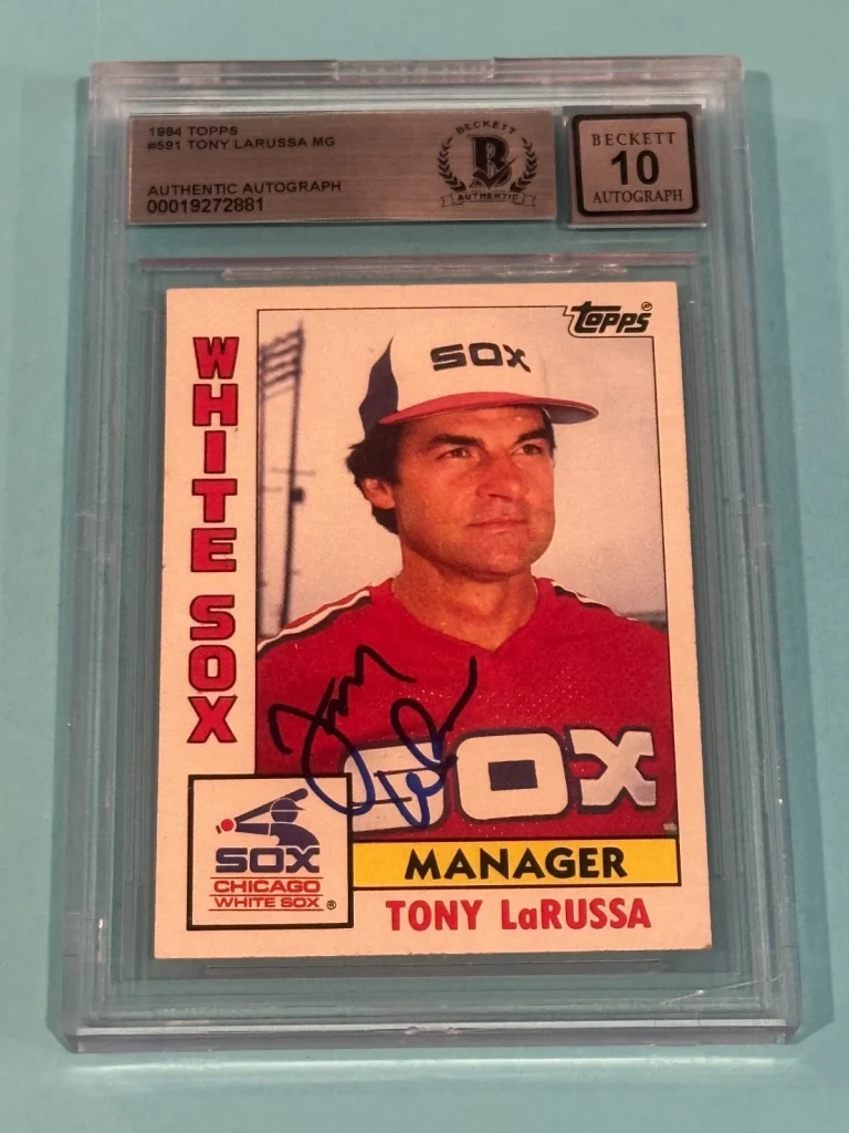 TONY LaRUSSA Signed 1984 TOPPS Card #591 Beckett (BAS) AUTO 10
