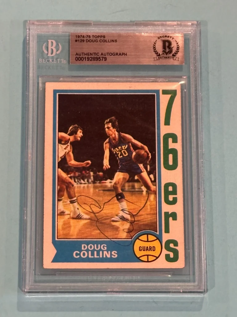 DOUG COLLINS Signed 1974-75 TOPPS Card #129 Beckett (BAS)