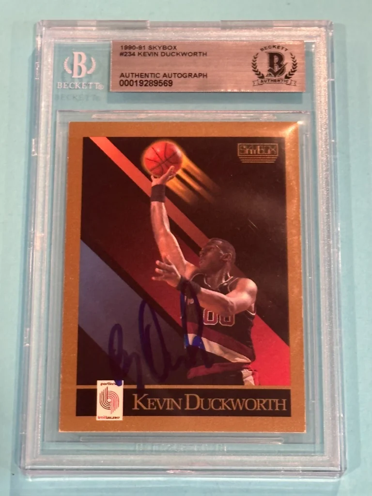 KEVIN DUCKWORTH Signed 1990-91 SKYBOX Card #234 Beckett (BAS)