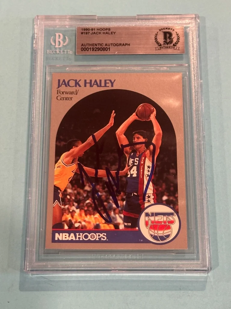 JACK HALEY Signed 1990-91 HOOPS Card #197 Beckett (BAS)