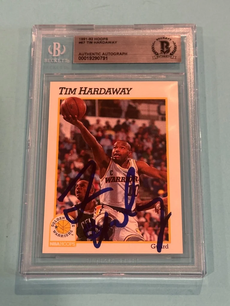 TIM HARDAWAY Signed 1991-92 HOOPS Card #67 Beckett (BAS)