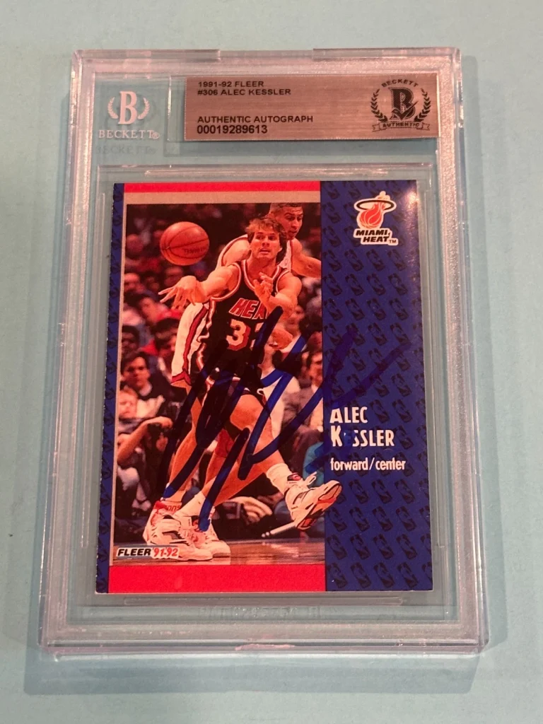 ALEC KESSLER Signed 1991-92 FLEER Card #306 Beckett (BAS)