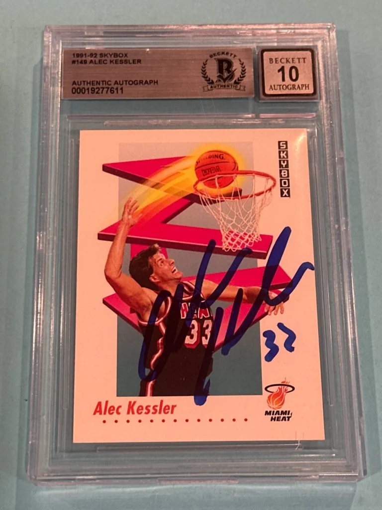ALEC KESSLER Signed 1991-92 SKYBOX Card #149 Beckett (BAS) AUTO 10