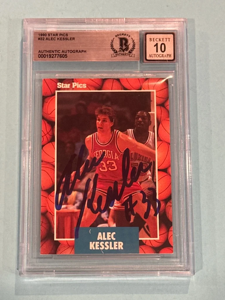 ALEC KESSLER Signed 1990 STAR PICS Card #32 Beckett (BAS) AUTO 10