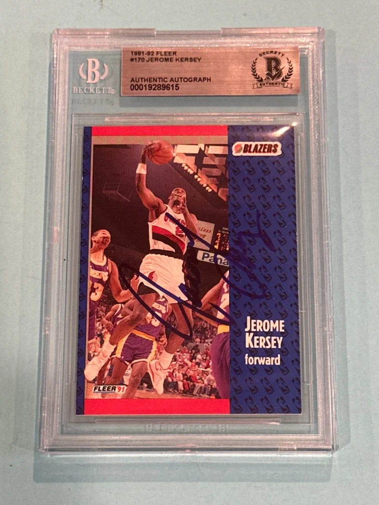 JEROME KERSEY Signed 1991-92 FLEER Card #170 Beckett (BAS)