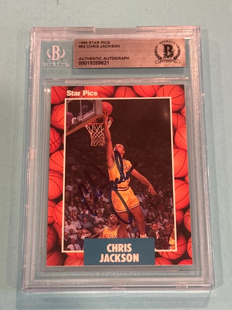 CHRIS JACKSON Signed 1990 STAR PICS Card #63 Beckett (BAS)