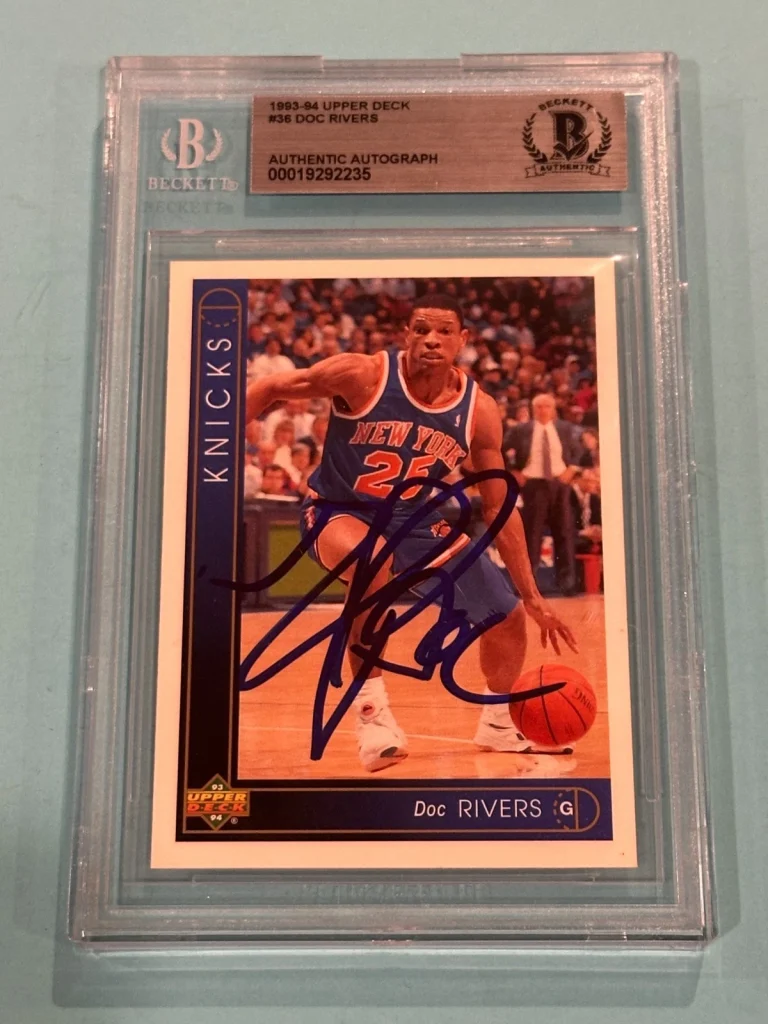 GLENN DOC RIVERS Signed 1993-94 UPPER DECK Card #36 Beckett (BAS)