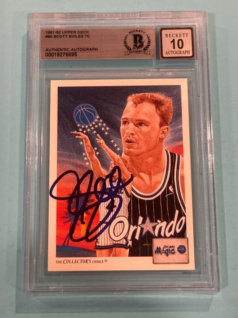 SCOTT SKILES Signed 1991-92 UPPER DECK Card #86 Beckett (BAS) AUTO 10