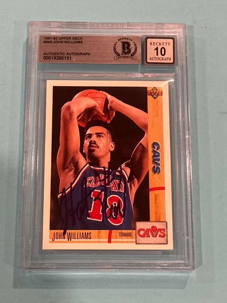 JOHN WILLIAMS Signed 1991-92 UPPER DECK Card #249 Beckett (BAS) AUTO 10