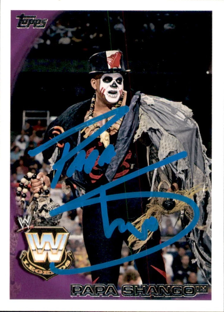 Papa Shango Signed 2010 Topps WWE Legends Card #87 The Godfather