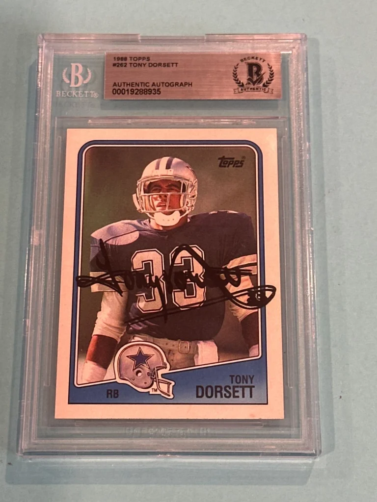 TONY DORSETT Signed 1988 TOPPS Card #262 Beckett BAS