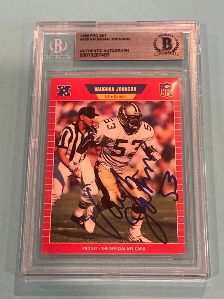 VAUGHAN JOHNSON Signed 1989 PRO SET Card #469 Beckett BAS
