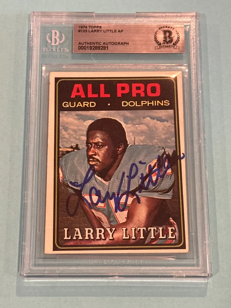 LARRY LITTLE Signed 1974 TOPPS Card #123 Beckett BAS