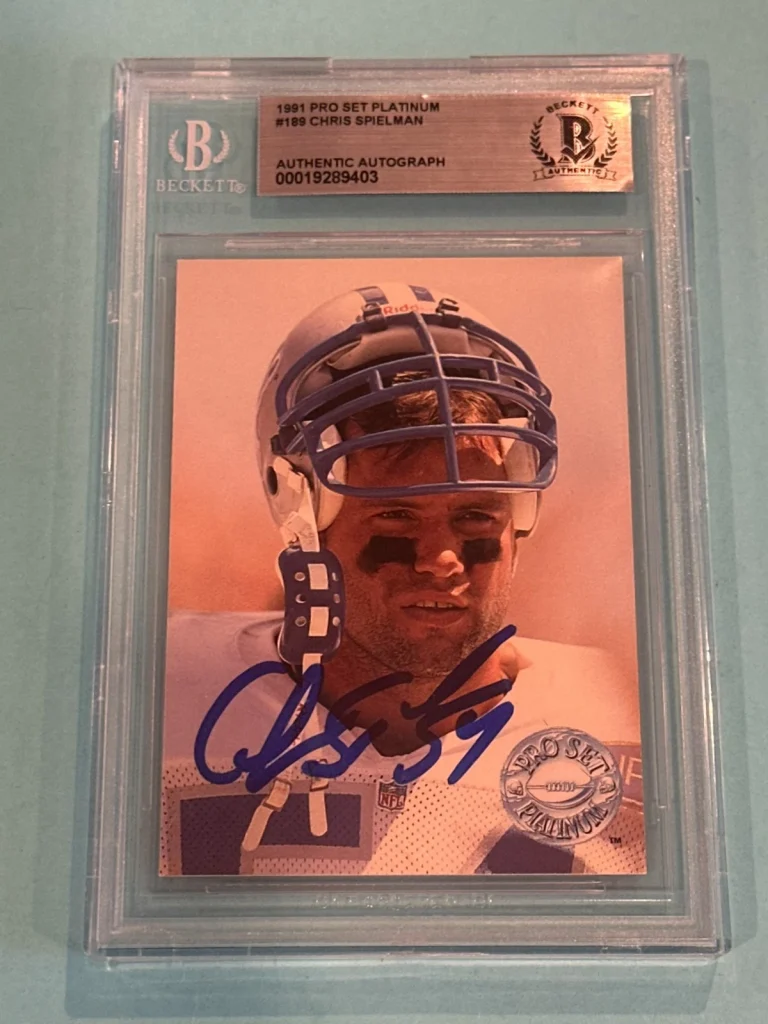 CHRIS SPIELMAN Signed 1991 PRO SET PLATINUM Card #189 Beckett BAS