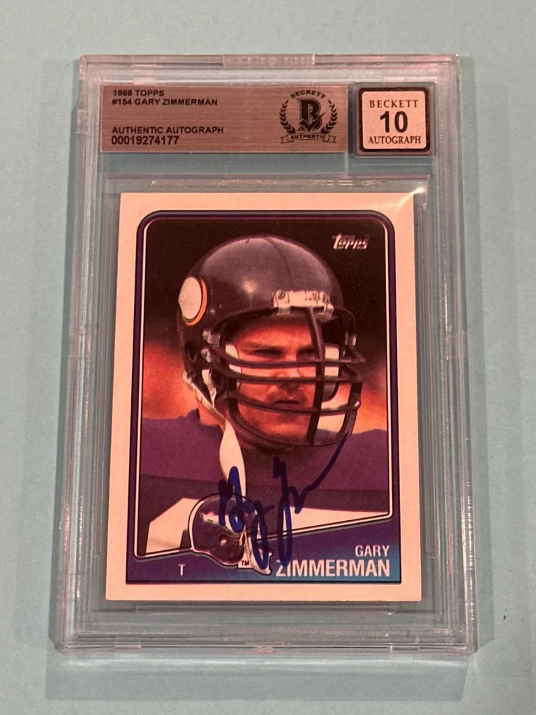 GARY ZIMMERMAN Signed 1988 TOPPS Card #154 Beckett BAS AUTO 10