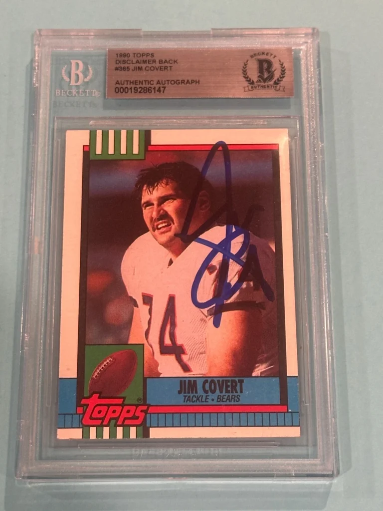JIM COVERT Signed 1990 TOPPS DISCLAIMER BACK Card #365 Beckett BAS