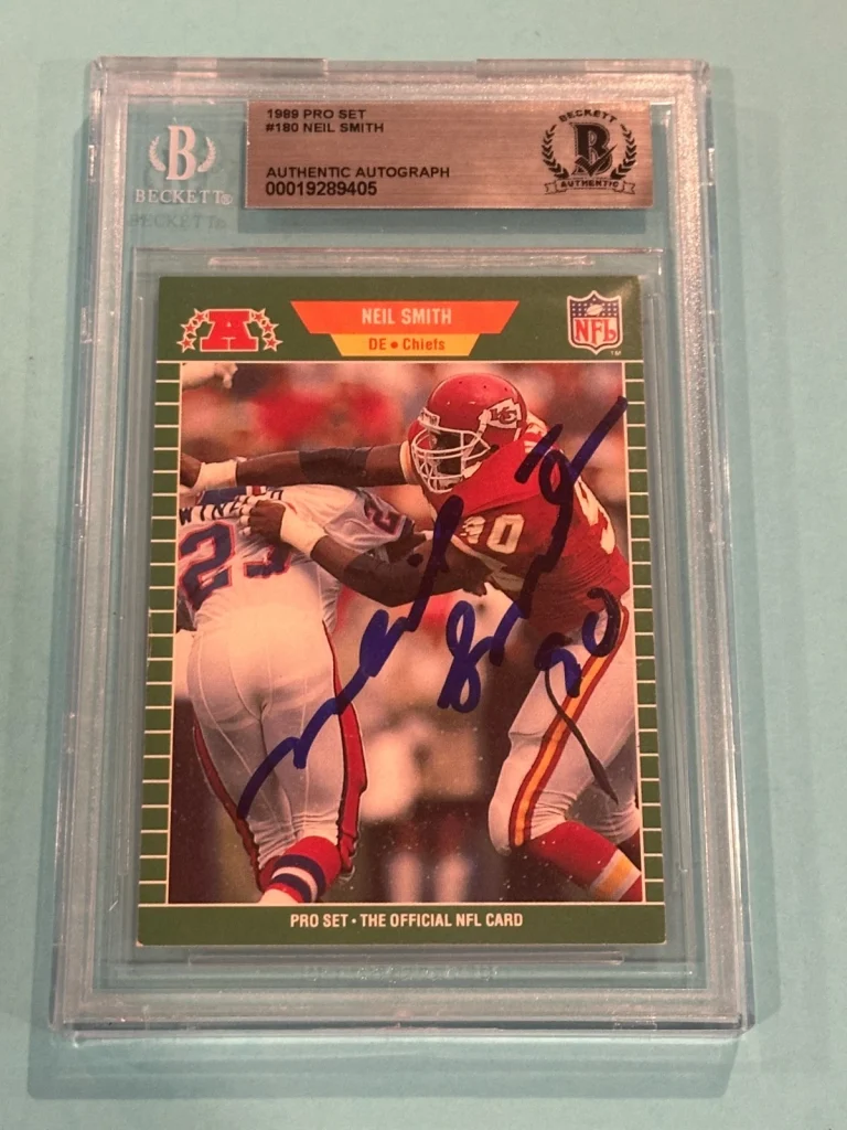 NEIL SMITH Signed 1989 PRO SET Card #180 Beckett (BAS)
