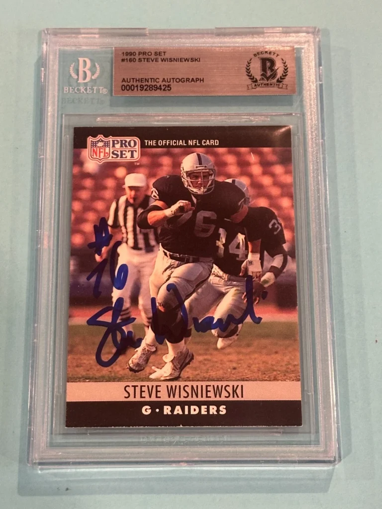 STEVE WISNIEWSKI Signed 1990 PRO SET Card #160 Beckett (BAS)