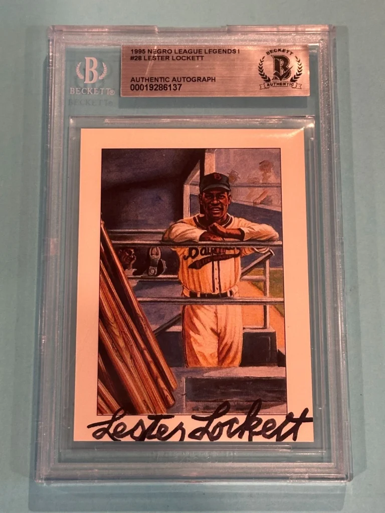 LESTER LOCKETT Signed 1995 NEGRO LEAGUE LEGENDS I Card #28 Beckett BAS